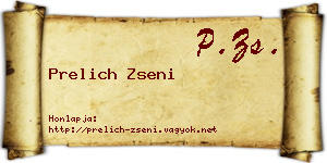 Prelich Zseni névjegykártya